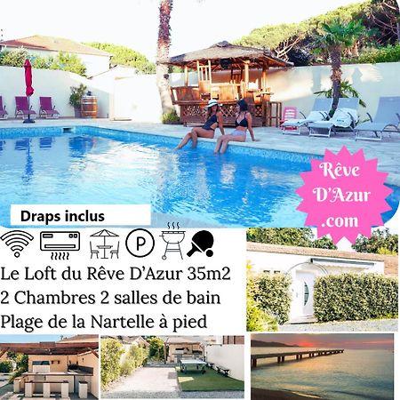 Reve D'Azur En Bord De Mer A La Nartelle Avec Piscine Dans La Residence, Terrasse, Bbq, 2 Chambres 2 Sdb Logement De 35M2 Draps Inclus Sainte-Maxime Esterno foto